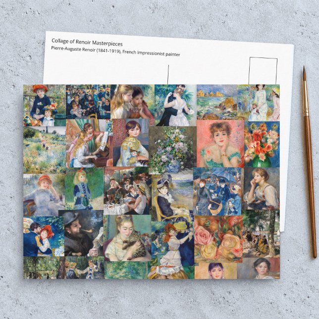 Pierre-Auguste Renoir - Masterpieces Patchwork Postcard (Creator Uploaded)