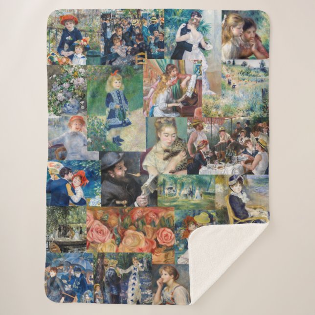 Pierre-Auguste Renoir - Masterpieces Patchwork Sherpa Blanket (Front)