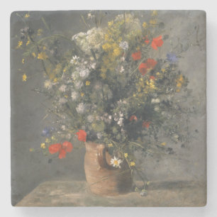 Pierre Auguste Renoir Painting, Flowers In A Vase Stone Coaster
