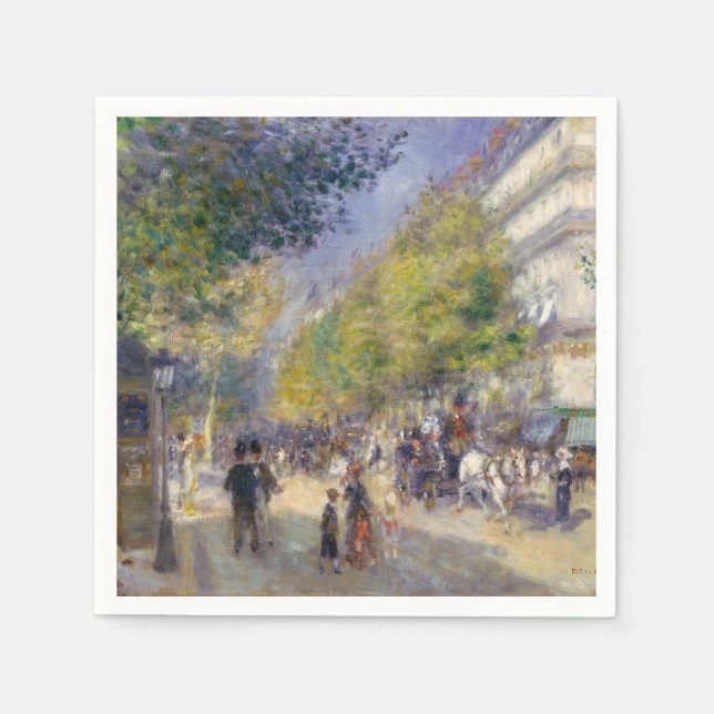 Pierre-Auguste Renoir - Paris, Grands Boulevards Napkin (Front)