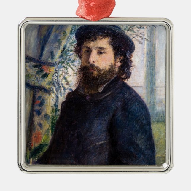 Pierre Auguste Renoir - Portrait of Claude Monet Metal Tree Decoration (Front)