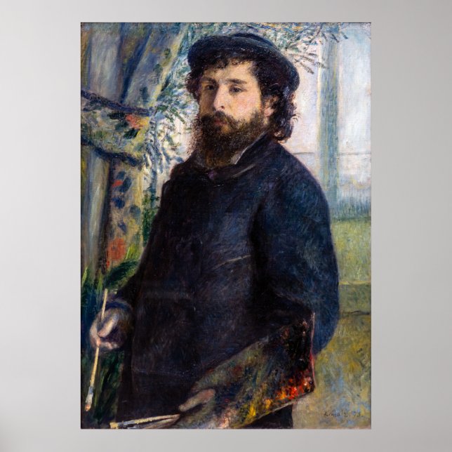 Pierre Auguste Renoir - Portrait of Claude Monet Poster (Front)