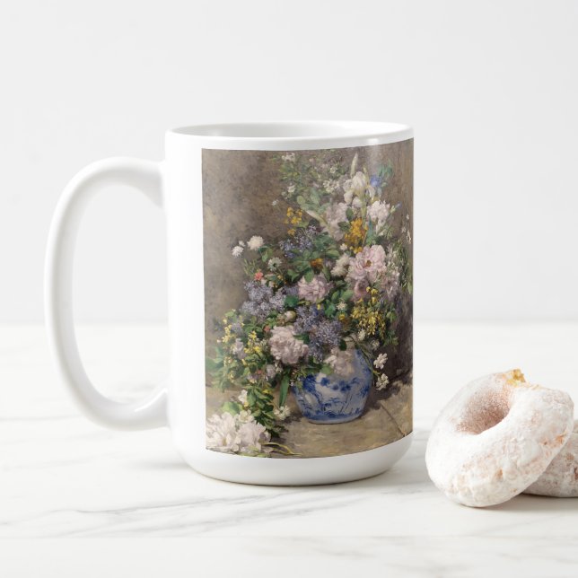 Pierre-Auguste Renoir Spring Bouquet     Coffee Mug (With Donut)