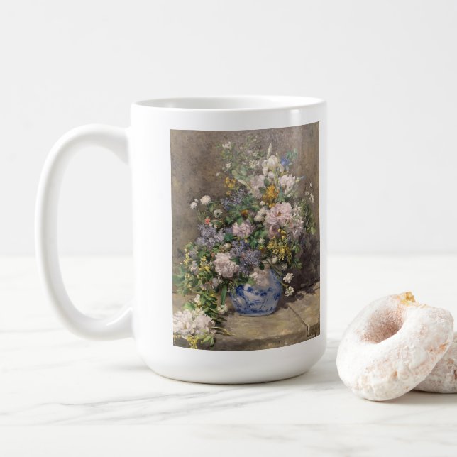Pierre-Auguste Renoir Spring Bouquet     Coffee Mug (With Donut)