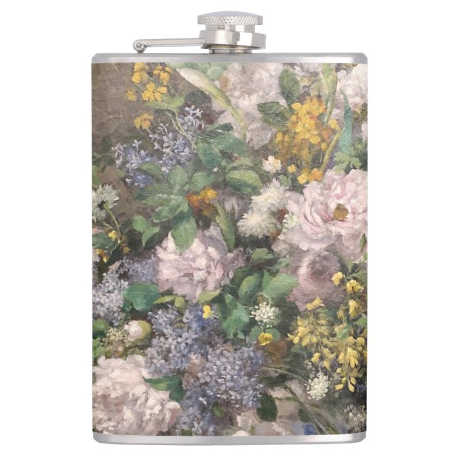Pierre-Auguste Renoir Spring Bouquet     Hip Flask (Front)