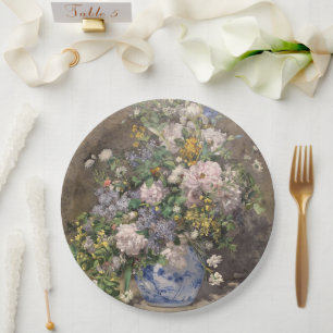 Pierre-Auguste Renoir Spring Bouquet Paper Plate