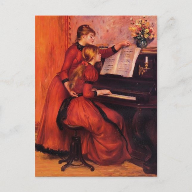 Pierre-Auguste Renoir- The Piano Lesson Postcard (Front)