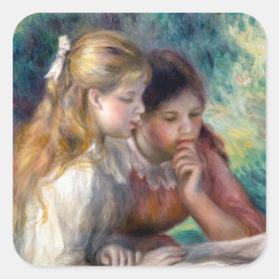 Pierre-Auguste Renoir - The Reading Square Sticker