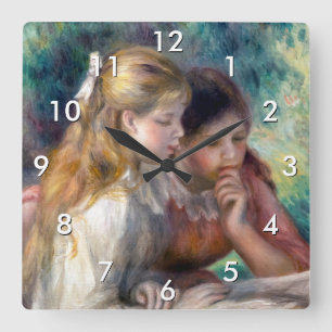 Pierre-Auguste Renoir - The Reading Square Wall Clock