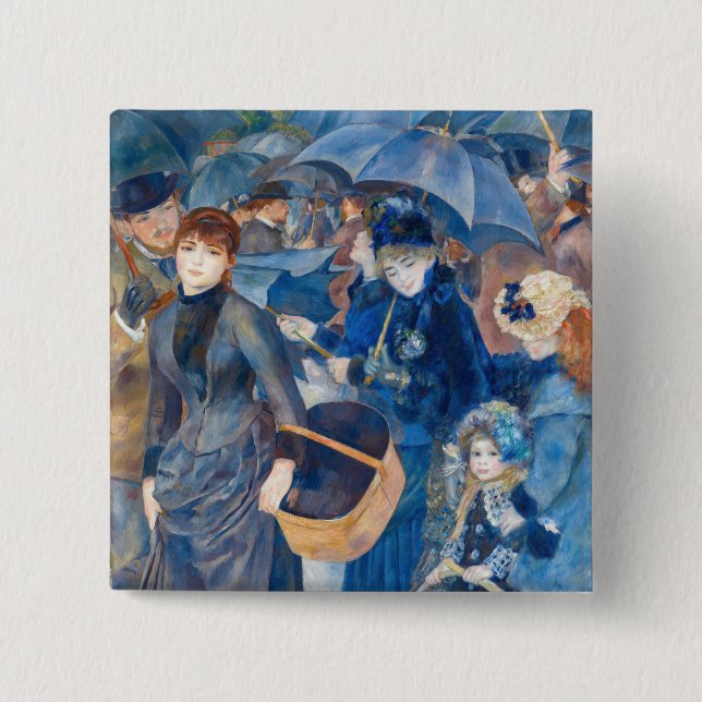 Pierre-Auguste Renoir — The Umbrellas 15 Cm Square Badge (Front)