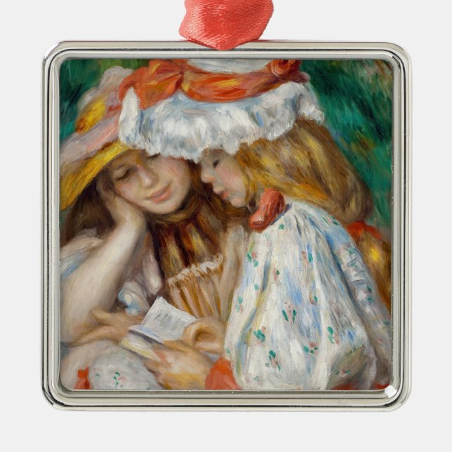 Pierre-Auguste Renoir - Two Girls Reading Metal Tree Decoration (Front)
