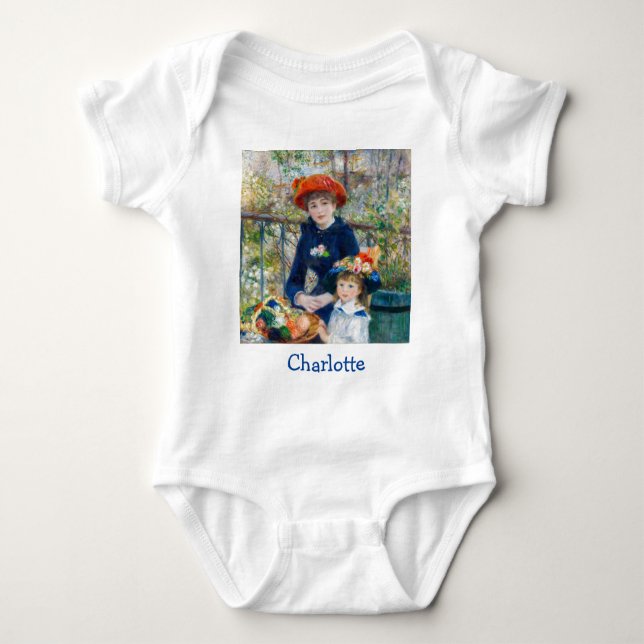 Pierre-Auguste Renoir - Two sisters on the Terrace Baby Bodysuit (Front)