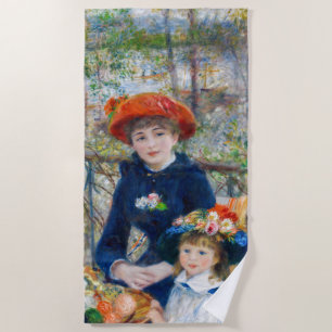 Pierre-Auguste Renoir - Two sisters on the Terrace Beach Towel