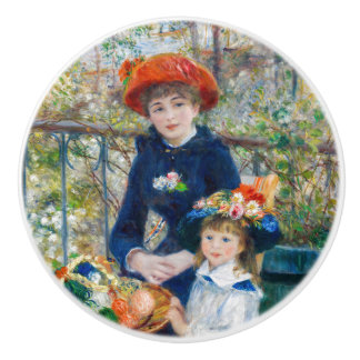 Pierre-Auguste Renoir - Two sisters on the Terrace Ceramic Knob