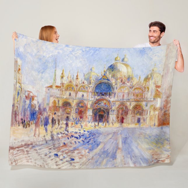 Pierre-Auguste Renoir - Venice, Piazza San Marco Fleece Blanket (In Situ)