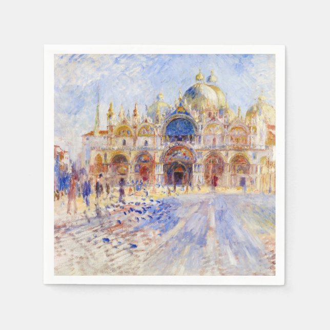Pierre-Auguste Renoir - Venice, Piazza San Marco Napkin (Front)