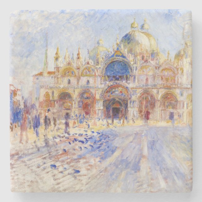 Pierre-Auguste Renoir - Venice, Piazza San Marco Stone Coaster (Front)