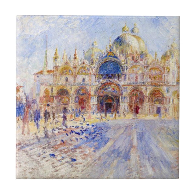 Pierre-Auguste Renoir - Venice, Piazza San Marco Tile (Front)