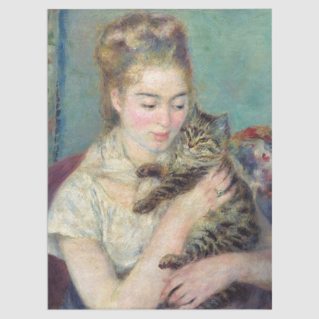 Pierre-Auguste Renoir - Woman with a Cat Tissue Paper (Creator Uploaded)