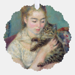 Pierre-Auguste Renoir - Woman with a Cat Tree Decoration Card