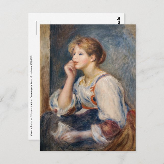 Pierre-Auguste Renoir - Woman with a Letter Postcard (Front/Back)