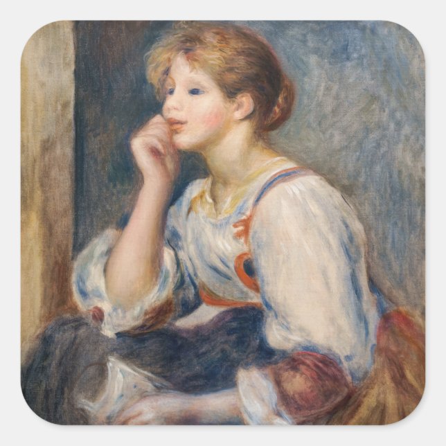 Pierre-Auguste Renoir - Woman with a Letter Square Sticker (Front)