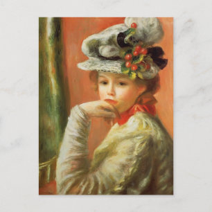 Pierre-Auguste Renoir- Young Girl in a White Hat Postcard