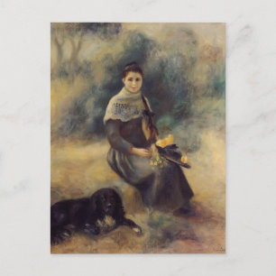 Pierre-Auguste Renoir- Young Girl with a Dog Postcard