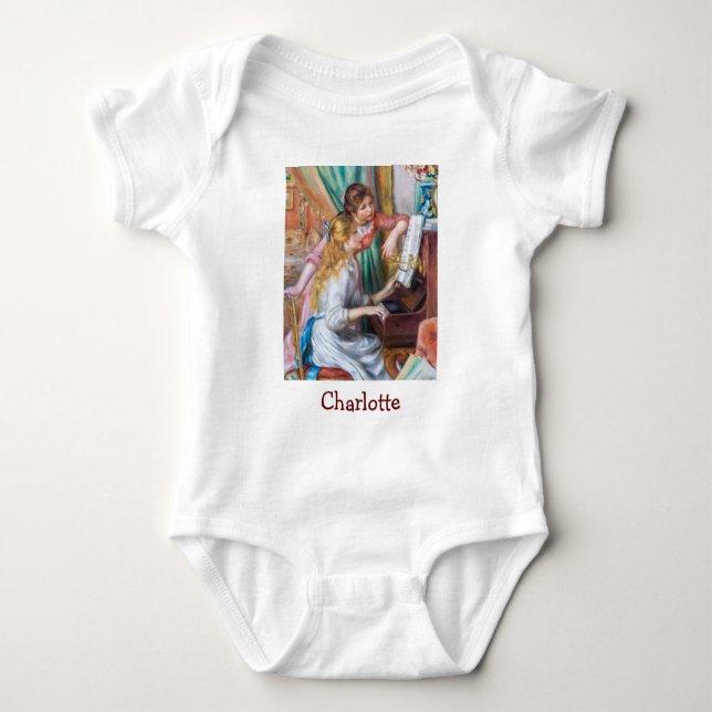 Pierre Auguste Renoir - Young Girls at the Piano Baby Bodysuit (Front)