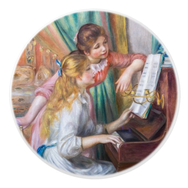 Pierre Auguste Renoir - Young Girls at the Piano Ceramic Knob (Front)