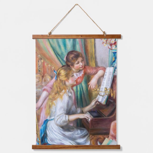 Pierre Auguste Renoir - Young Girls at the Piano Hanging Tapestry (Front)