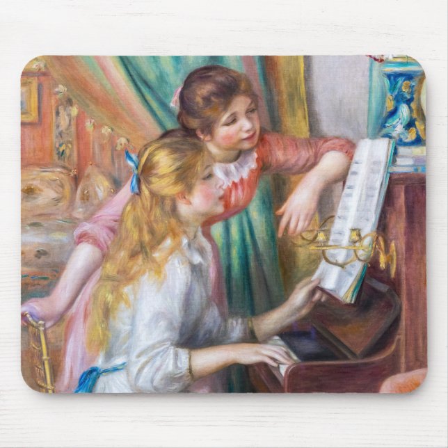 Pierre Auguste Renoir - Young Girls at the Piano Mouse Pad (Front)