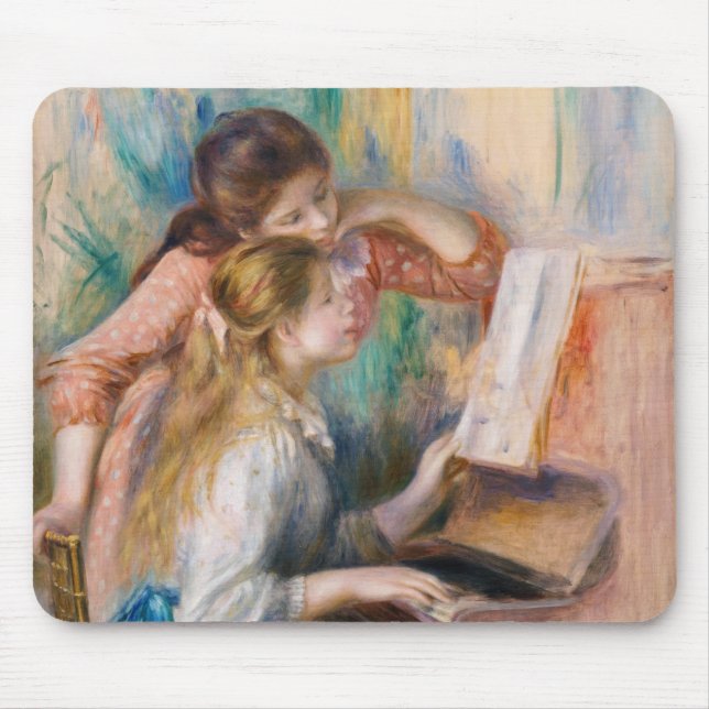 Pierre Auguste Renoir - Young Girls at the Piano Mouse Pad (Front)