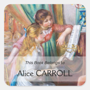 Pierre Auguste Renoir - Young Girls at the Piano Square Sticker