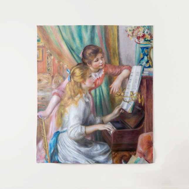 Pierre Auguste Renoir - Young Girls at the Piano Tapestry (Front)