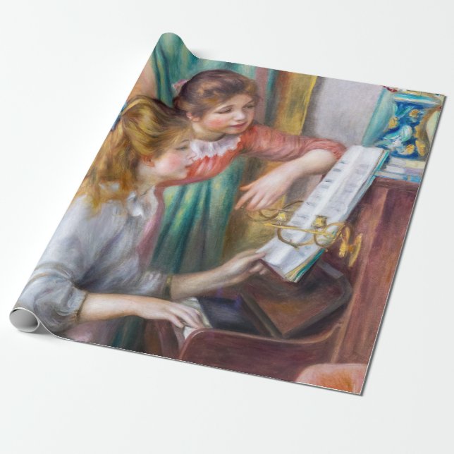 Pierre Auguste Renoir - Young Girls at the Piano Wrapping Paper (Unrolled)