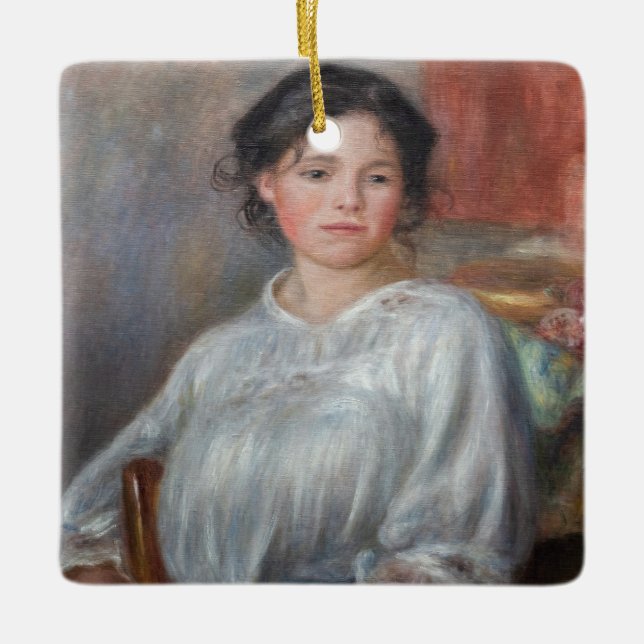 Pierre-Auguste Renoir - Young Woman Seated Ceramic Ornament (Front)