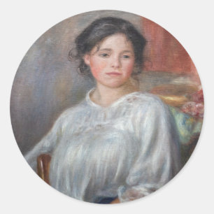 Pierre-Auguste Renoir - Young Woman Seated Classic Round Sticker