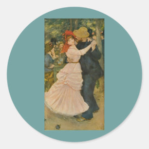 Pierre-Auguste Renoir's Dance at Bougival (1883) Classic Round Sticker
