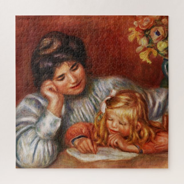 Pierre-Auguste Renoir's Writing Lesson Jigsaw Puzzle (Vertical)