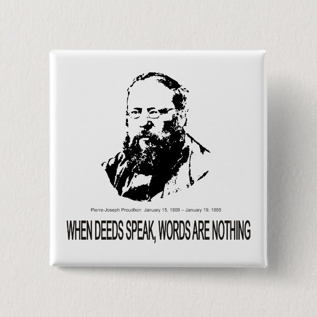 Pierre-Joseph Proudhon 15 Cm Square Badge (Front)