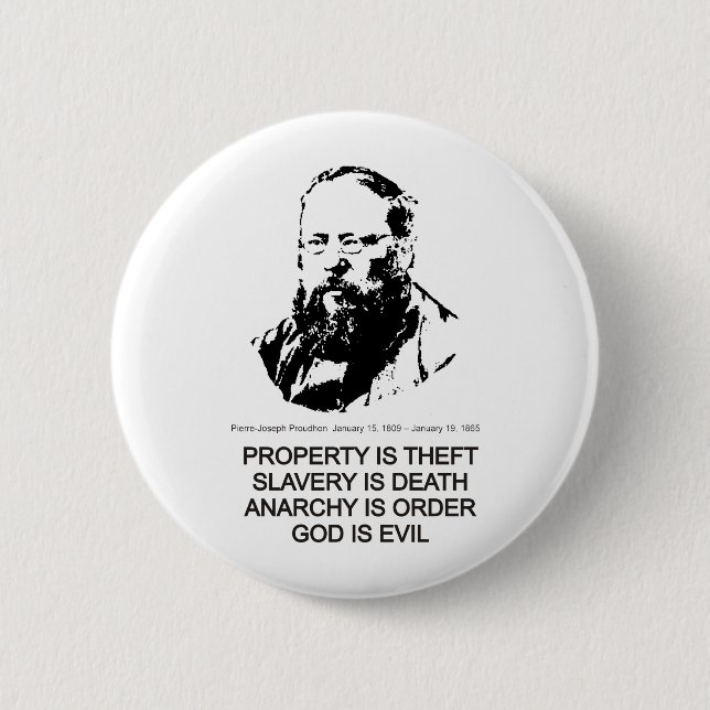 Pierre-Joseph Proudhon 6 Cm Round Badge (Front)