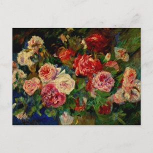 Pierre Renoir painting, Roses Postcard