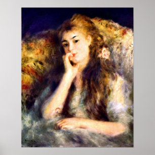Pierre Renoir - Portrait of a girl in thoughts Poster