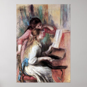 Pierre Renoir - Young girls at the piano Poster
