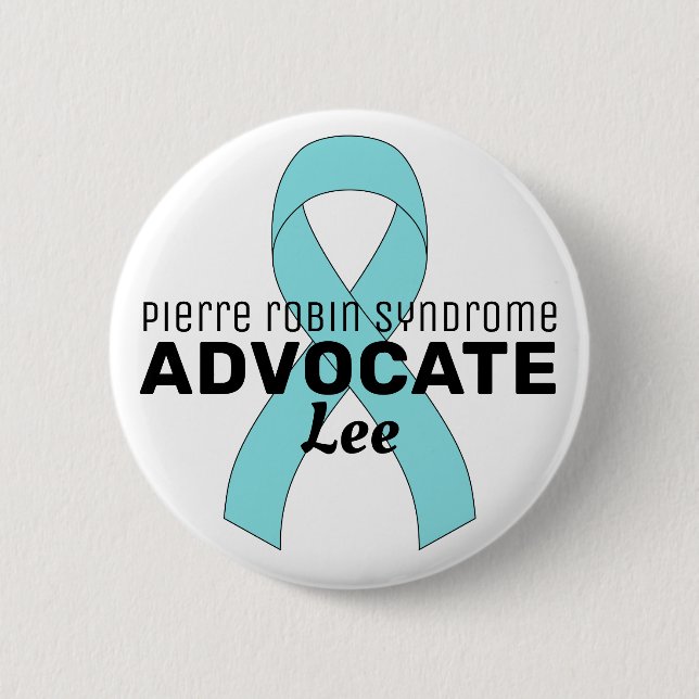 Pierre Robin Syndrome Advocate Ribbon White Button (Front)