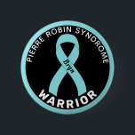 Pierre Robin Syndrome Warrior Ribbon Black Button<br><div class="desc">Pierre Robin Syndrome Warrior Ribbon Black Button for awareness and support for people with pierre robin syndrome.</div>