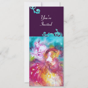 PIERROT AND ARLECCHINA Venetian Carnival, Invitation