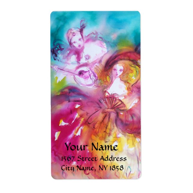 PIERROT AND ARLECCHINA Venetian Masquerade Masks (Front)