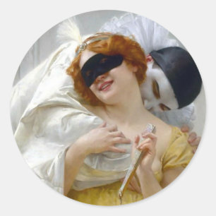 Pierrot and Columbine - Guillaume Seignac Classic Round Sticker